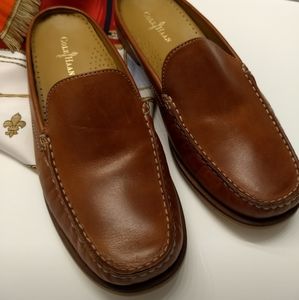 Cole Haan tan slip on loafers
